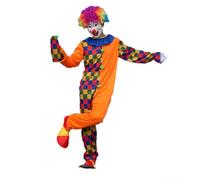 VALICLUD Halloween Clown Suit for Men Adult Carnival Costume Mask Comfortable Textured Material Reusable