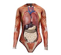 VALICLUD Halloween Costume Human Tissue Pattern One Swimsuit for Parties Unique Swimwear for Halloween Events Scary and Memorable Design for Photography and