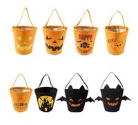 VALICLUD Halloween Cotton Canvas Candy Bags with Large Capacity, Lightweight and Foldable Trick-or-treat Goody Bags for Carrying Small Goodies, Stylish Design Enhancing Festive Random Color