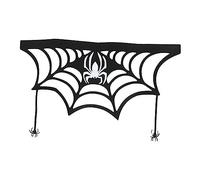 VALICLUD Halloween Fireplace Mantel Scarf with Spiderweb Pattern Easy to Hang and Detach Classic Halloween Party Decoration for Home and Indoor Mantle for Spooky Ambiance and Gift Giving