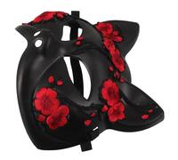 VALICLUD Halloween Fox Mask Half Face Lightweight Plastic Animal Eye Mask for Women Cosplay Party Masquerade Carnival with Elegant Floral Cat Design