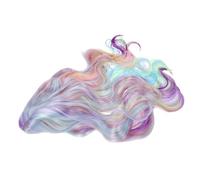 VALICLUD Halloween Gradient Long Curly Wig with Rainbow Waves for Women Synthetic Hair for Festival Party Cosplay and Halloween Makeup Prop
