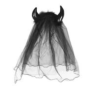 VALICLUD Halloween Horned Veil Headband with Black Mesh Enchanting Dark Fairy Hair Accessory for Costume Parties for Women Gothic Cosplay and Festive Occasions