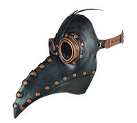 VALICLUD Halloween Mask Doctor Costume PU Masks Gothic Steampunk Doctor Hat Bird Masks Long Nose