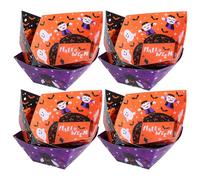 VALICLUD Halloween Party Snack Boxes Pumpkin Spider Design White Cardboard Popcorn Containers 12pcs for Decoration and Festival Celebration