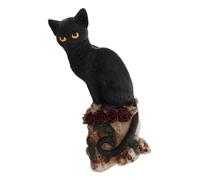 VALICLUD Halloween Skull Decor Resin Cat and Crow Figurine Dark Gothic Animal Sculpture for Haunted House Tabletop Lightweight and Halloween Accessory for Home Decoration and Gift