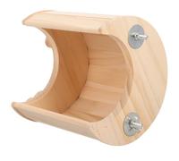 VALICLUD Hamster Wooden Hideouts 1 Moon Shaped Wood House Beige Small Animal Shelter Offers Enough Space Sense of Security for Guinea Pig Hedgehog