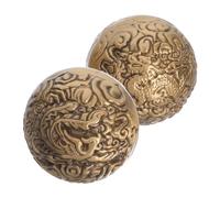 VALICLUD Hand Exercise Balls 2pcs 500g Vintage Brass Grip Balls with Dragon Phoenix Pattern for Finger Fitness Therapy in Adults