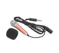 VALICLUD Hand-held Miniature Microphone Singing Mic for Phone Portable Microphone No Battery Required Stainless Steel Sponge Polyester Home Ktv Time Golden