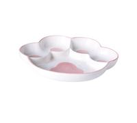 VALICLUD Hand-Painted Ceramic Cat Paw Salad Plate Portion Control Divided Serving Dish for Home Picnic Restaurant Use Decorative and Practical Food Plate