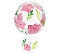 VALICLUD Hand-Painted Cherry Blossom Red Wine Glass Floral Pattern High-Stem Glassware for Holiday Celebrations and Women’s Birthday