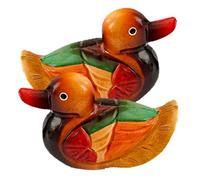 VALICLUD Hand Painted Wooden Ducks Figurine Wedding Gift Decorative Sculpture for Desktop Home Decor Anniversary Present