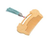 VALICLUD Hand Polished Boxwood Comb with Ruyi Lock Engraving Fine Tooth Design for Hair and Beard Grooming for Scalp Massage Luxurious for Special Occasions