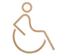 VALICLUD Handicap Accessible Bathroom Door Sign Sticker, Outdoor Public Restroom Disability Symbol, Golden Acrylic Disabled-Friendly Washroom Sign for Offices and Restaurants