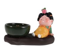 VALICLUD Handmade Ceramic Incense Burner Vintage Chinese Dynasty Lady Aromatherapy Holder for Stick and Coil Incense Artistic Home Decor Accent for Office and Tearoom