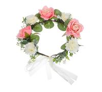 VALICLUD Handmade Rose Wreath Headband Floral Hair Band Faux Flowers for Women Adjustable Design for Wedding Guest Party Festival Occasions