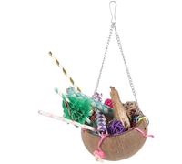 VALICLUD Handmade Wear-Resistant Parrot Chewing Bowl Set with Colorful Hanging Accessories for Large Birds DIY Bird Cage for Foraging and Entertainment Random Color Random Color