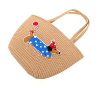 VALICLUD Handwoven Straw Shoulder Bag Lightweight Summer Beach Tote for Women with Padded Strap Large Capacity Woven Handbag for Vacation Travel Outdoor Use