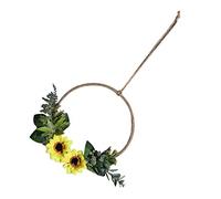 VALICLUD Hanging Sunflower Wreath Front Door Flower Reef Summer Door Sign Hanging Artificial Floral Garland for Home Wedding Outdoor Wall Window Decorations 45cm