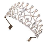VALICLUD Headband for Women Elegant Headdress for Bride Birthday and Wedding Hair Accessory Stunning Decorative for Girls and Ladies Gold and White Design