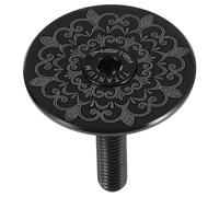 VALICLUD Headset Top Cover Bicycle Headset Top Cap 28.6mm Titanium Alloy Black for Bike Fork Stem Mountain Biking and Road Biking