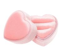 VALICLUD Heart Shaped Ring Box Soft Flannelette Jewelry Organizer for Engagement Wedding with 2 Slots Compact Portable Ring Storage