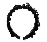 VALICLUD Height Enhancing Wrinkle Bow Headband for Women Wide Black Spa Hair Band for Skincare and Face Washing Stylish Volume Boosting Hair Accessory for Daily and Special Occasions