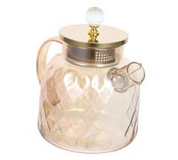 VALICLUD High Borosilicate Amber Glass Pitcher with Lid Thickened Handle Fresh Juice and Iced Tea Jug for Home Restaurant Hotel Use Easy to Clean Water Holder for Cold and Hot Drinks