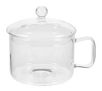 VALICLUD High Borosilicate Glass Cooking Pot with Handle Multi Function Open Fire Heating Stew Noodle Bowl for Home Kitchen and Restaurant Transparent Heat Resistant Saucepan for Clear