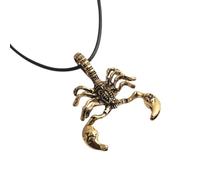 VALICLUD Hip Hop Scorpion Pendant Necklace with Adjustable Rope Alloy Material Vintage Gothic Non-fading Golden Finish for Men for Halloween Costume or Everyday Wearing