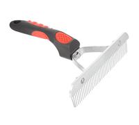VALICLUD Horse Grooming Brush and Shedding Rake with Black-red Rubber Handle, 175mm Hair Comb for Pet Horses, Practical Mane and Fur Cleaning Tool for Equine Care