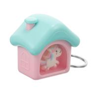 VALICLUD House Unicorn Keychain Light and Music Creative Led Keyring for Car and Bag Decoration Cute Pendant for