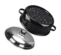 VALICLUD Household Roasting Pan with Binaural Handles Stainless Steel Lid Multi-Function Cooking Pot for Sweet Potatoes Chestnuts Corn and More Clean Kitchen Accessory