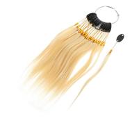 VALICLUD Human Hair Sample Ring Set 30pcs Natural Beige 9° Color Chart Hair Testing Samples Buckles for Salon Professionals and Coloring Practice