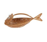VALICLUD Imitation Rattan Fish-shaped Household Storage Basket Multipurpose Fruit Tray Small Woven Decorative Kitchen Organizer for Dried Fruit Bread and Small Items