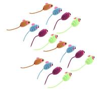 VALICLUD Interactive Cat Rope Mouse with Soft Material 12pcs for Indoor Play and Elastic Band for Kitten Exercise and Fun Hunting Sessions Random Color