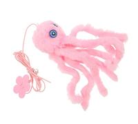 VALICLUD Interactive Pink Cat Door with Bell Elastic Cartoon Hanging Cat Teaser and Training