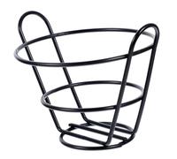 VALICLUD Iron French Fry Basket for Fried Chicken and Snacks Space-saving Cone-shaped Metal Snack Holder with Hollow Design for Breathable Storage of Bread Fruits and Vegetables in