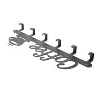 VALICLUD Iron Wall-Mounted Coffee Mug Holder Rack Black, Creative Iron Cup Organizer with Hanging Hooks for Kitchen Storage and Home Decor