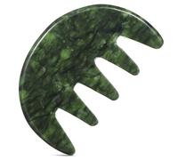 VALICLUD Jade Craft Massage Comb Ergonomic Body Acupoint Massager Tool for Scalp Muscle Relief Beautifully Polished Jade Wide Tooth Comb present for Relaxation and Wellness