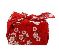 VALICLUD Japanese Furoshiki Wrapping Cloth 19.69 Inch Durable Rabbit Tablecloth among Flowers Multipurpose Bento Fabric Handkerchief Placemat for Home Outdoor Use