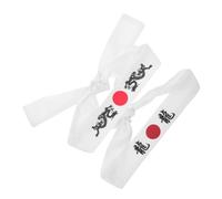 VALICLUD Japanese Headband Set 2pcs Wide Karate Sports Headbands Samurai Style Chef Bandanas for Cooking and Martial Arts Hair Accessory
