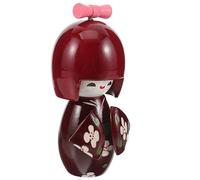 VALICLUD Japanese Kimono Doll Wooden Ornament Traditional Japanese Style Tabletop Decoration for Home Shop Compact Stable Structure Artistic Craft Gift
