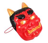 VALICLUD Japanese Oni Samurai Hannya Mask Red Traditional Theater Beast Design Halloween Costume Scary Full Face Cover for Party Stage Performance and Cultural Decoration