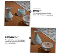 VALICLUD Japanese Style Ceramic Wine Warmer Decorative Liquor Kettle Pot with Hollow Base for Efficient Heating for Home Office Tea House and Bar Use