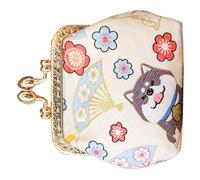 VALICLUD Japanese Style Dog Coin Purse with Multiple Pockets for Handheld Use, Makeup Storage and Card Holder Bag for Daily Carry