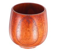 VALICLUD Japanese Style Farmhouse Cups Solid Wood Lightweight Heat Insulation Vintage Tea Cups Rustic Wooden Coffee Mug for Home Daily Use