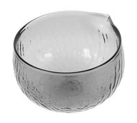 VALICLUD Japanese Style Textured Glass Matcha Bowl with Pouring Spout Transparent Heat-retaining Tea Mug for Matcha Lovers Traditional Chawan for Authentic Tea Ceremony Experience
