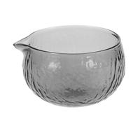 VALICLUD Japanese Style Transparent Glass Matcha Bowl with Pouring Spout Classic Textured Design for Tea Lovers Preserves Flavor and Temperature Traditional Japanese Chawan for Tea Ceremony