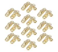 VALICLUD Jewelry Box Hinges and Box Hasps with Screw Fixing Type, Not Easy to Deform 10pcs Yellow Iron Vintage Style Hardware Suitable for Bedside Tables and Cabinets for DIY Projects